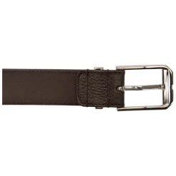 Gegreineerde leren riem met logo