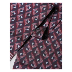 Geometric Pattern Silk Fringe Scarf