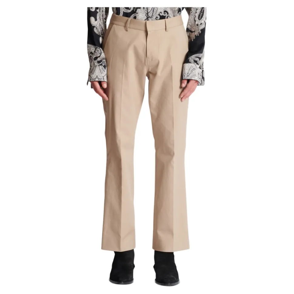 Geplooide Katoenen Gabardine Broek