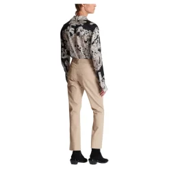 Geplooide Katoenen Gabardine Broek