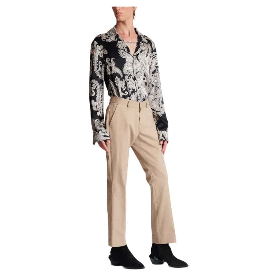 Geplooide Katoenen Gabardine Broek