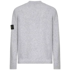 Geribbelde Crewneck Sweater in Grijs