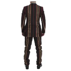 Gestreept Dubbelrijig Slim Fit Pak