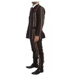 Gestreept Dubbelrijig Slim Fit Pak