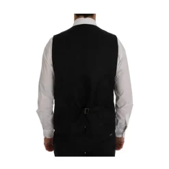 Gestreepte wollen vest met knoopsluiting