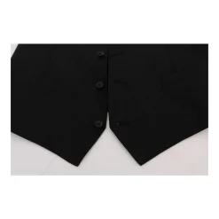 Gestreepte wollen vest met knoopsluiting