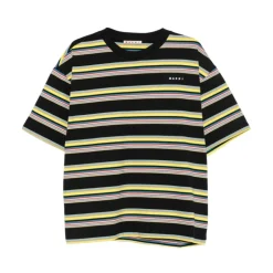 Gestreepte katoenen T-shirt met logoprint