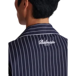Gestreepte poplin pyjama overhemd