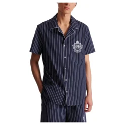Gestreepte poplin pyjama overhemd