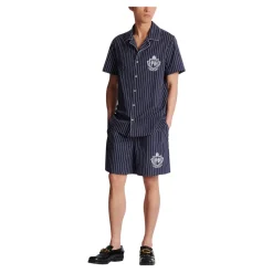Gestreepte poplin pyjama overhemd