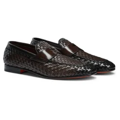 Geweven leren loafer