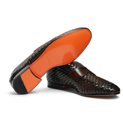 Geweven leren loafer