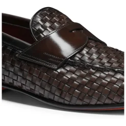 Geweven leren loafer