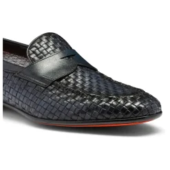 Geweven leren penny loafer