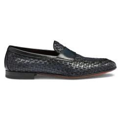 Geweven leren penny loafer