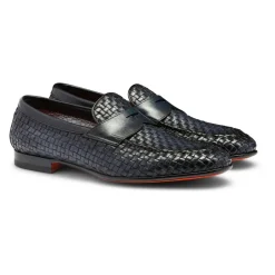 Geweven leren penny loafer