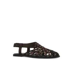 Geweven suède en nubuck sandalen