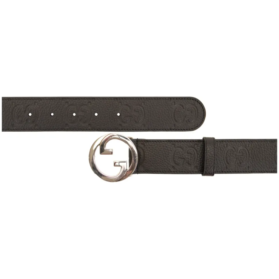 GG Embossed Leather Belt