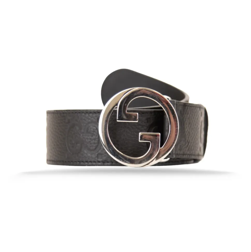 GG Embossed Leather Belt