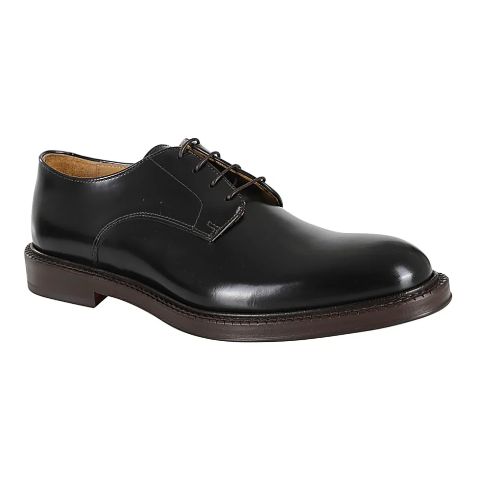Gladde Derby Schoenen van Geborsteld Leer