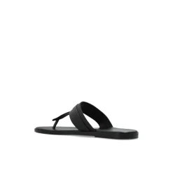Gladleren T-sandaal