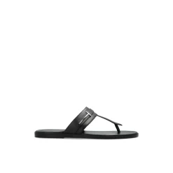 Gladleren T-sandaal