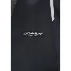 Grijze Geruite Wol Formeel Jurk Vest