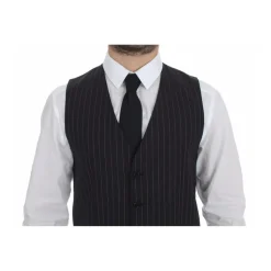 Grijze Gestreepte Formele Vest