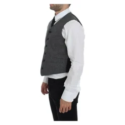Grijze Klassieke Pasvorm Jurk Vest