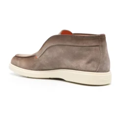 Grijze Leren Sandalen voor Mannen