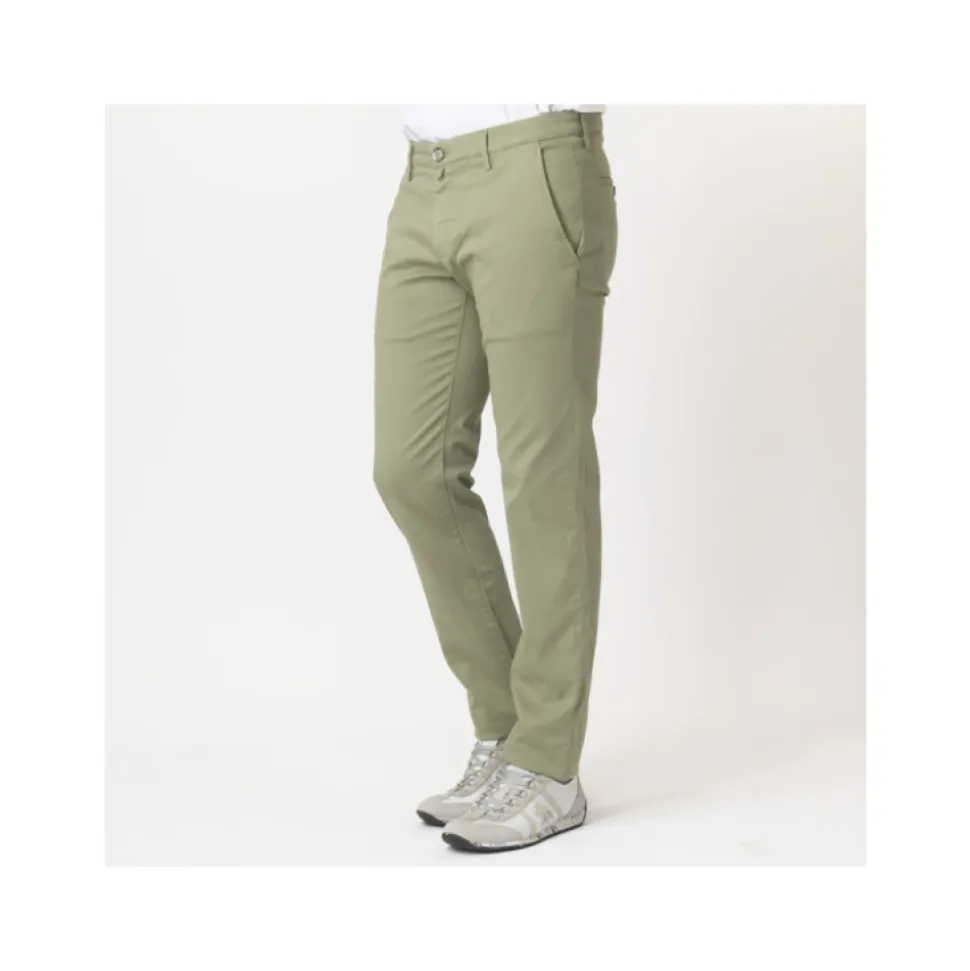 Groene chino broek BOBBY stijl