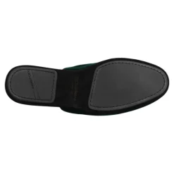 Groene Velvet Cross Embellished Slippers