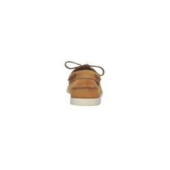 Handgemaakte leren mocassin bruin cognac