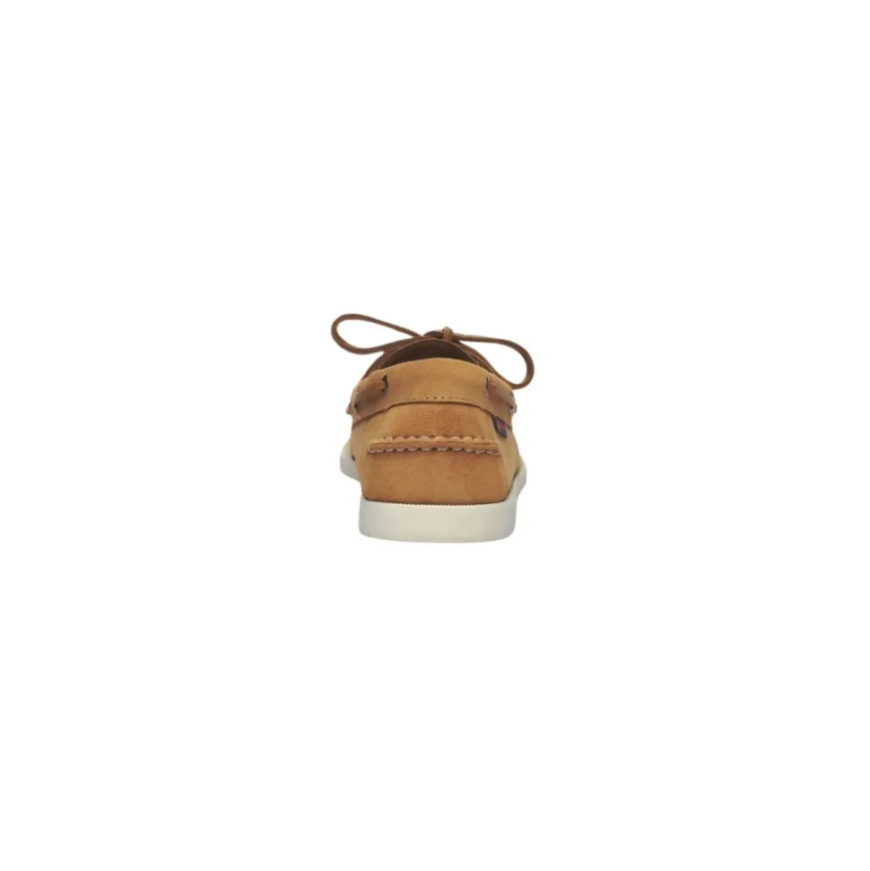 Handgemaakte leren mocassin bruin cognac