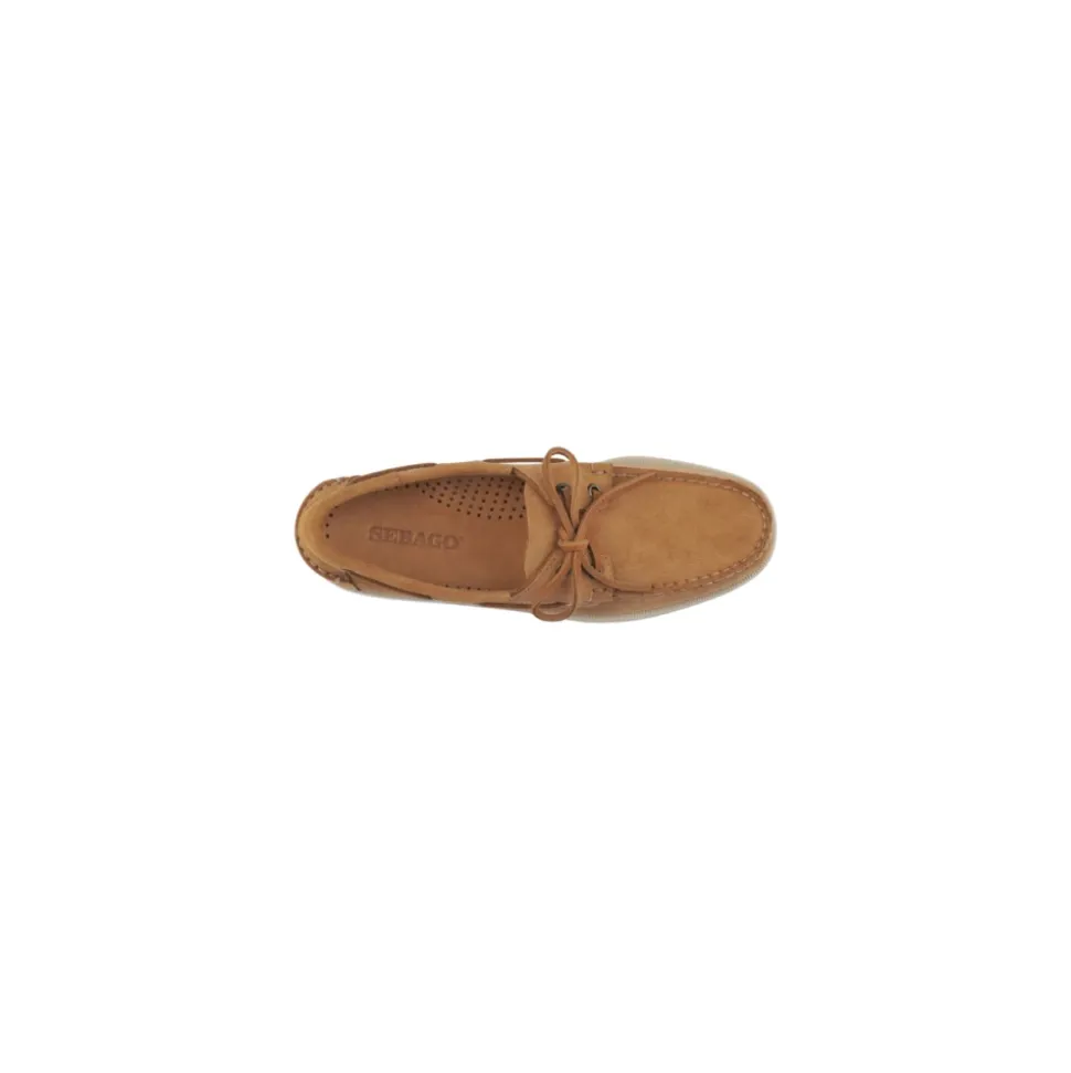 Handgemaakte leren mocassin bruin cognac