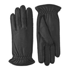 Handgemaakte Elandenleren Handschoenen met Kasjmier Voering, Zwart