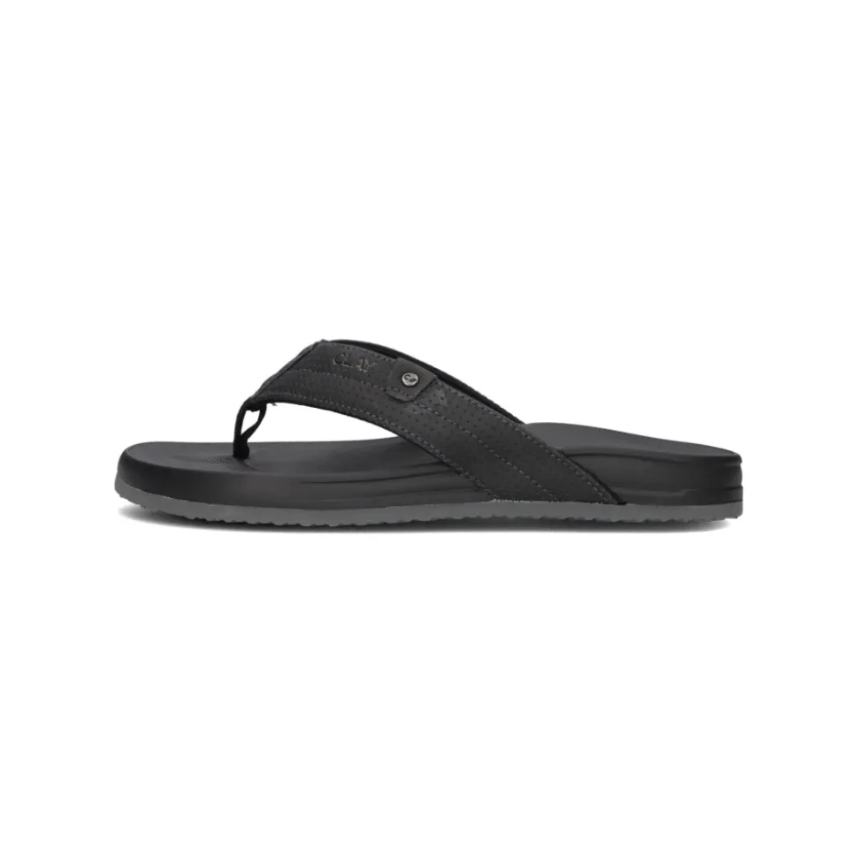 Heren Stijlvolle Leren Look Slippers