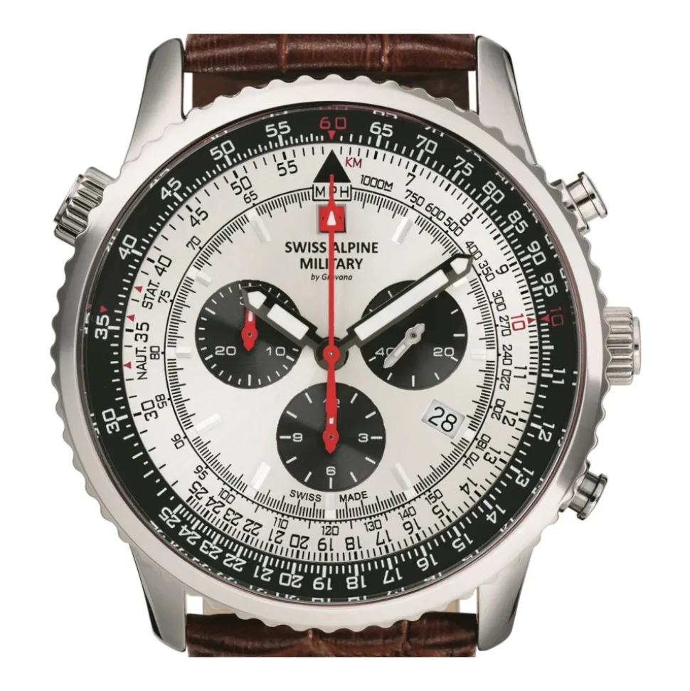 Herenhorloge 45 mm lederen band 7078.9532