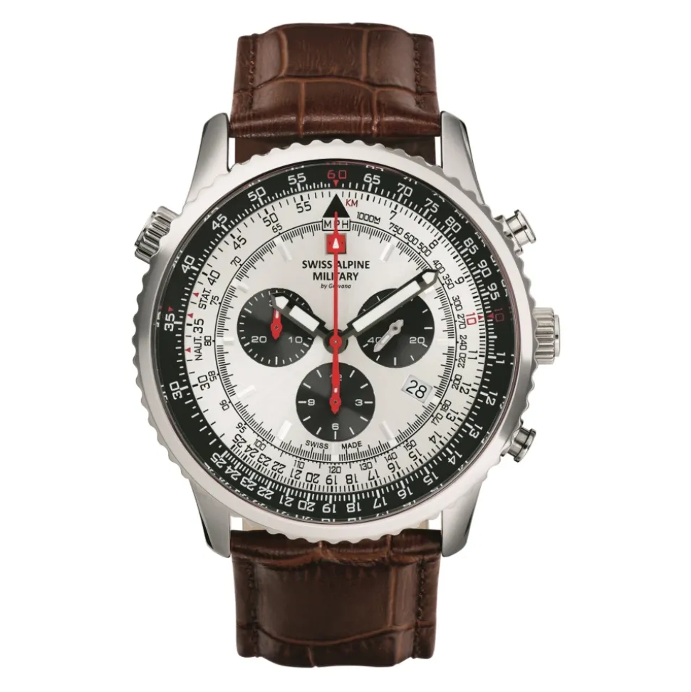 Herenhorloge 45 mm lederen band 7078.9532