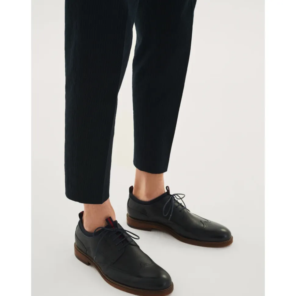 Heren marineblauwe Derby schoenen
