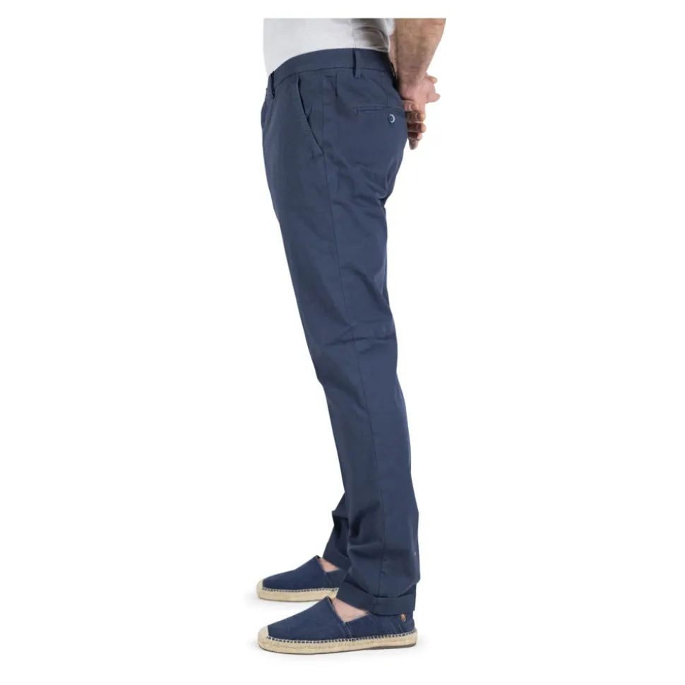 Heren Poplin Zomerbroek Blauw