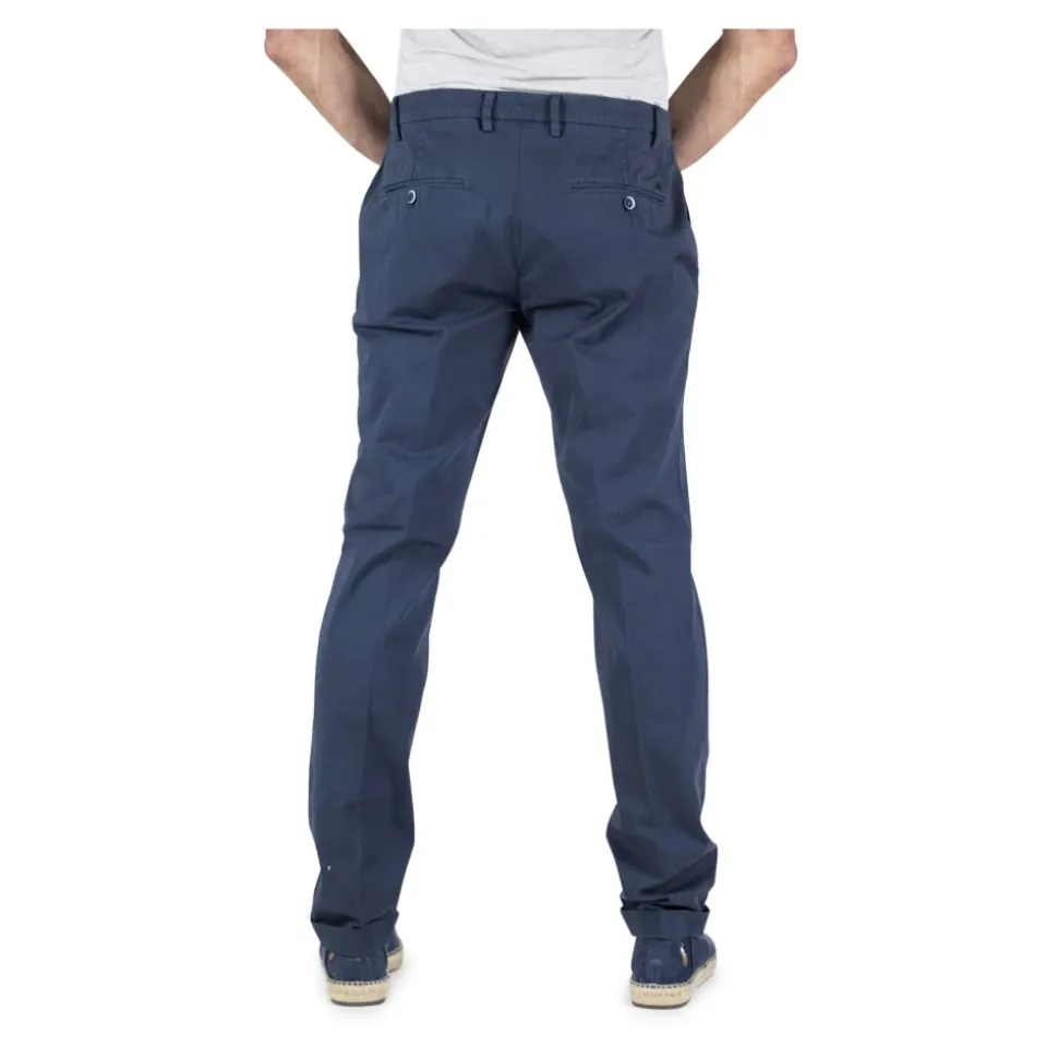 Heren Poplin Zomerbroek Blauw
