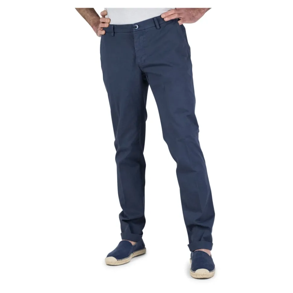 Heren Poplin Zomerbroek Blauw