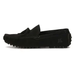 Heren suède mocassins op een gegroefde zool