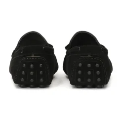 Heren suède mocassins op een gegroefde zool