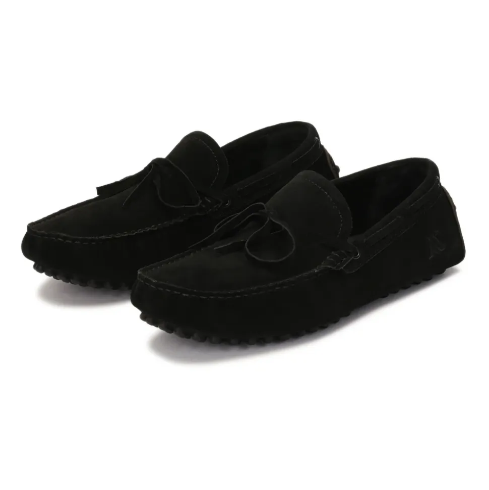 Heren suède mocassins op een gegroefde zool