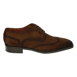 Heren Zakelijke Lage Schoenen in Cognac Suède