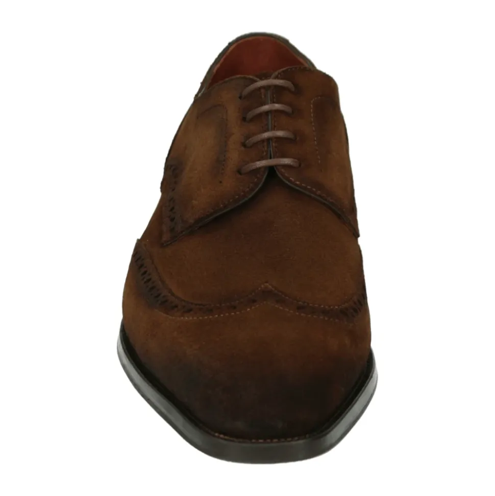 Heren Zakelijke Lage Schoenen in Cognac Suède
