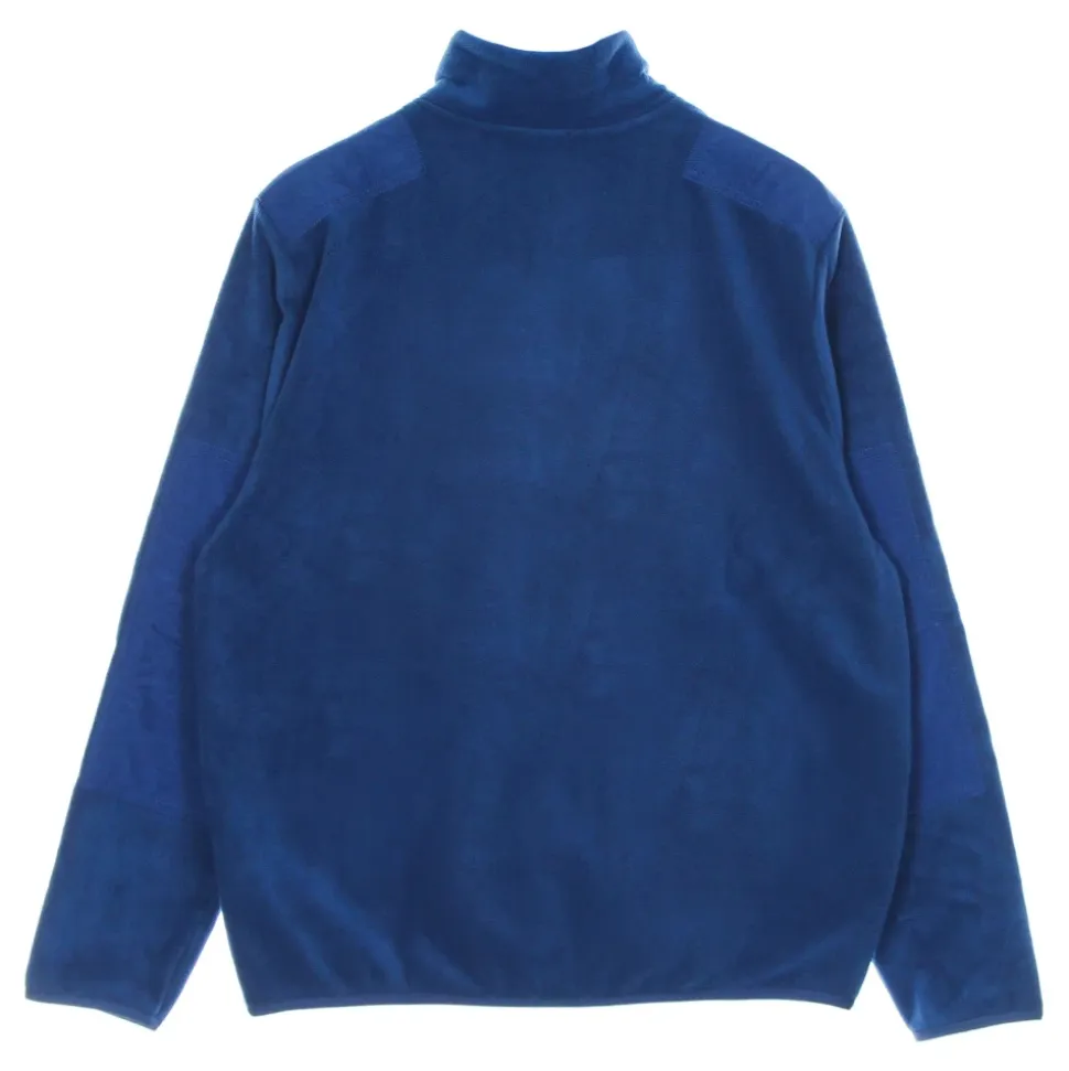 Hoge Hals Rits Winterjas Blauw/Oranje