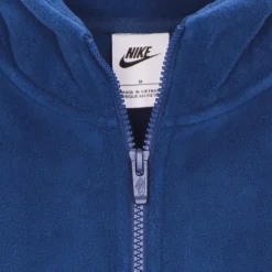 Hoge Hals Rits Winterjas Blauw/Oranje